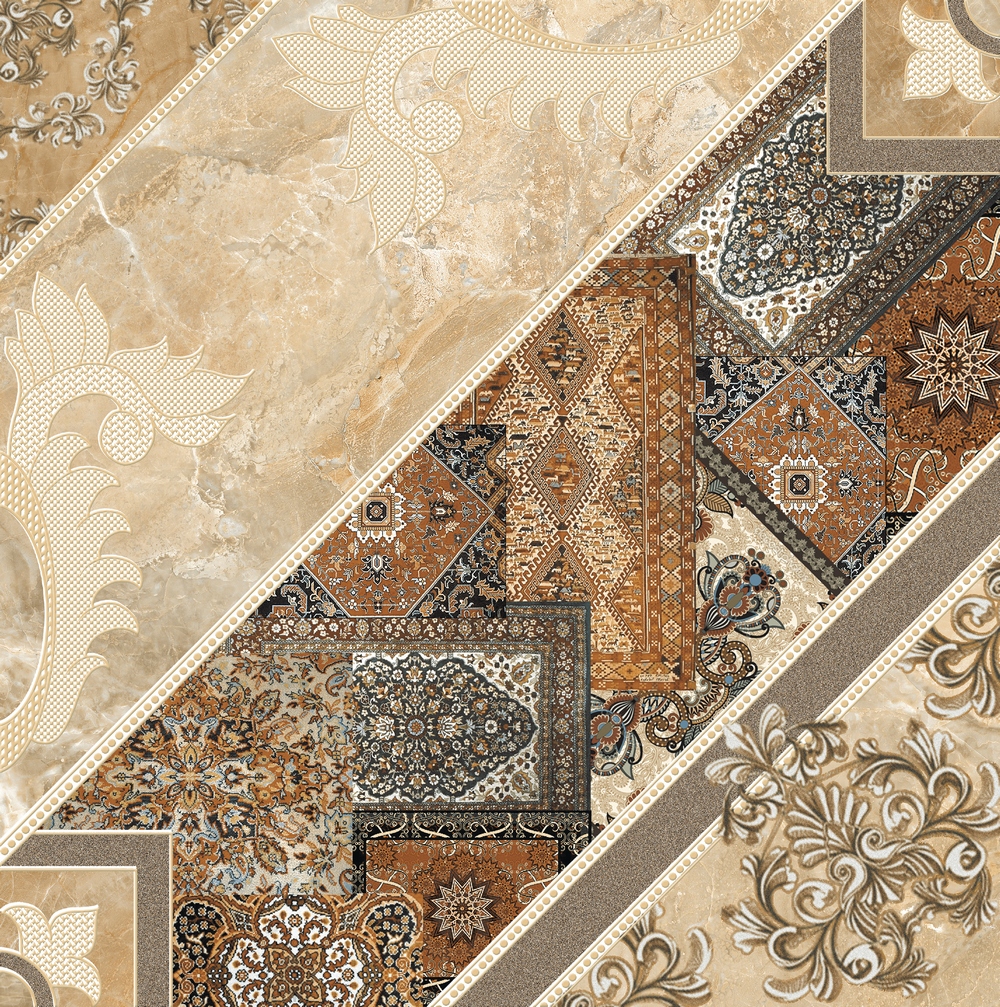 Intercerama Carpets Темно коричневый декорированный Напольная плитка